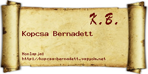 Kopcsa Bernadett névjegykártya