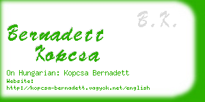 bernadett kopcsa business card